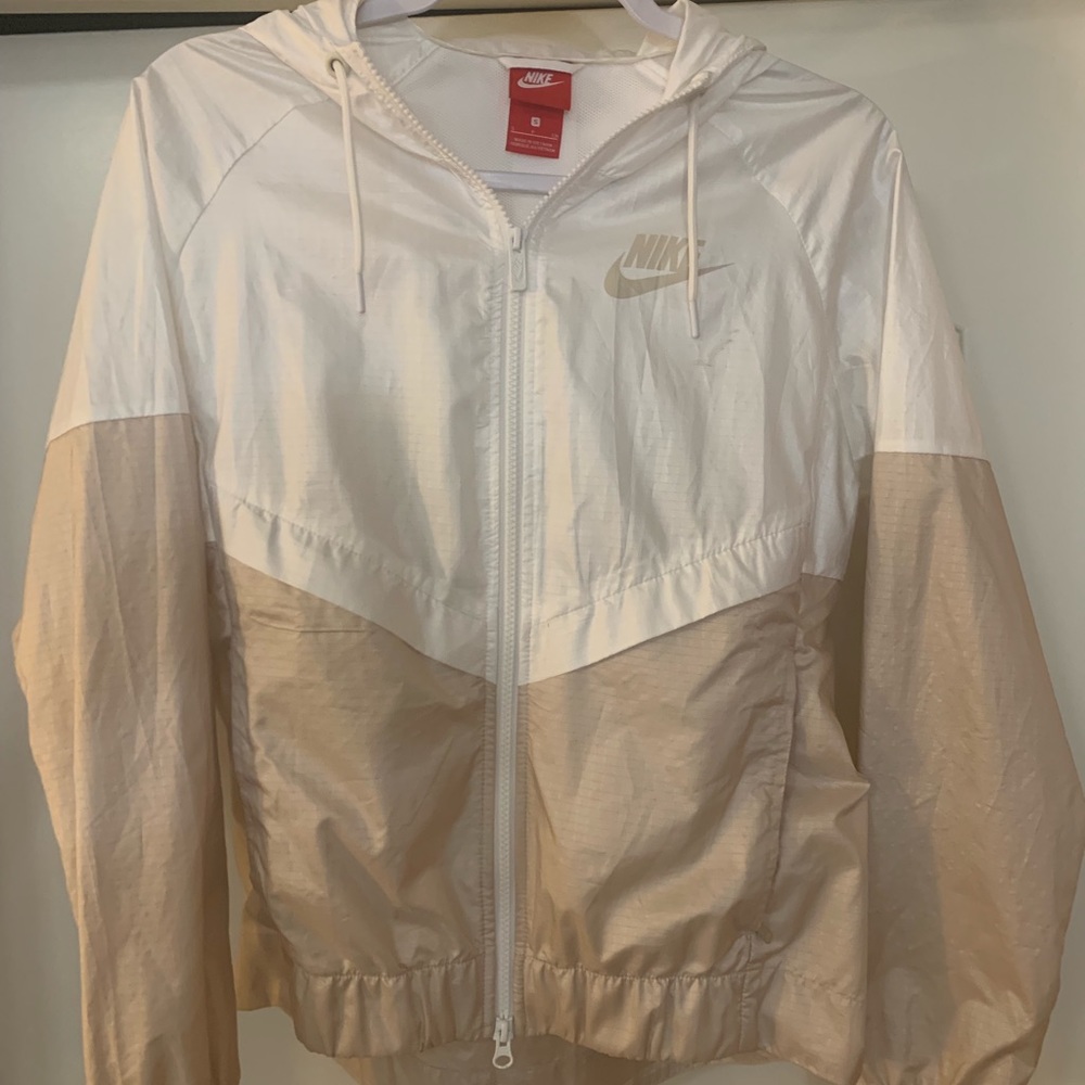 Nike White and Gold Windbreaker